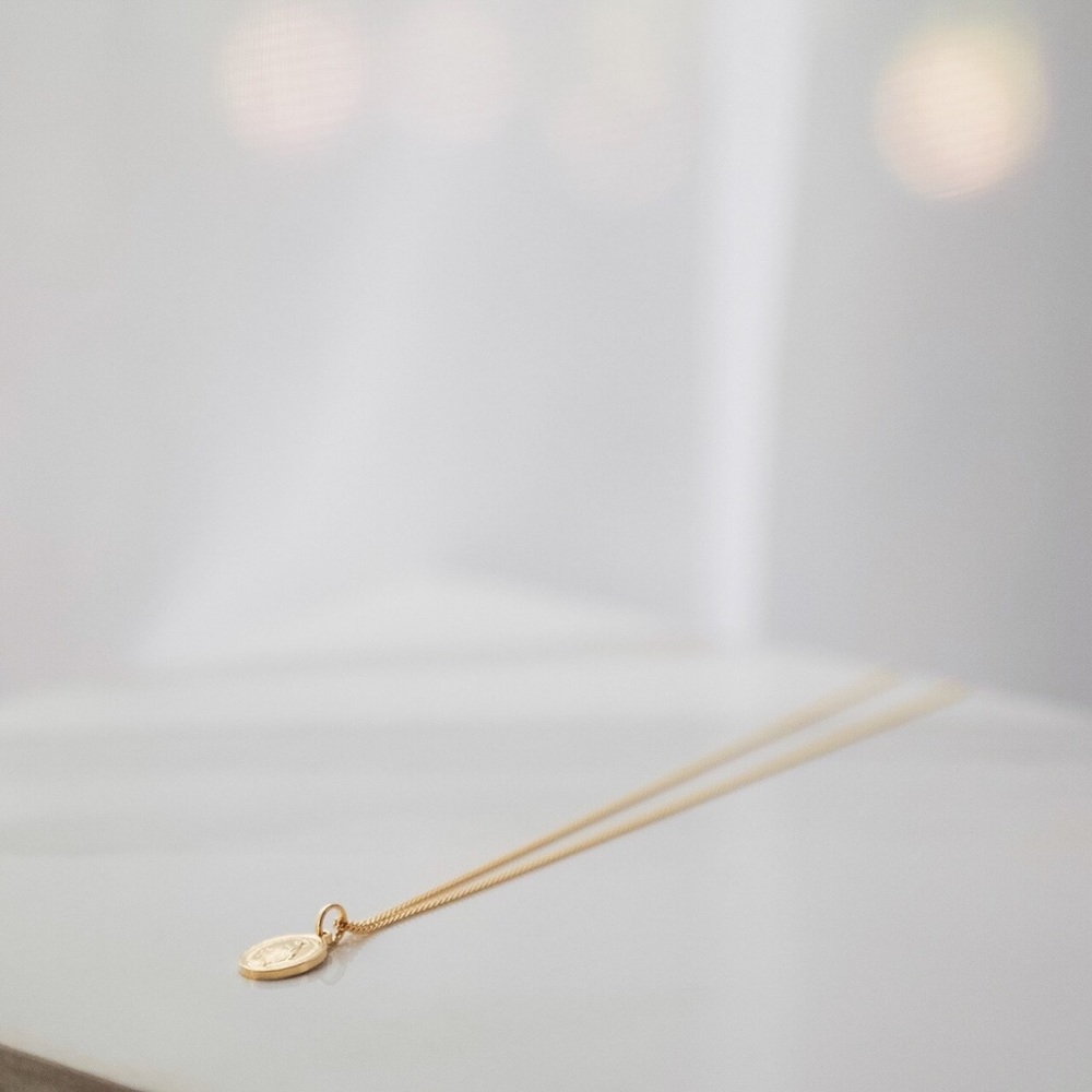 Petite Virgin Mary Necklace | 18K Gold Filled - Picture 4 of 8